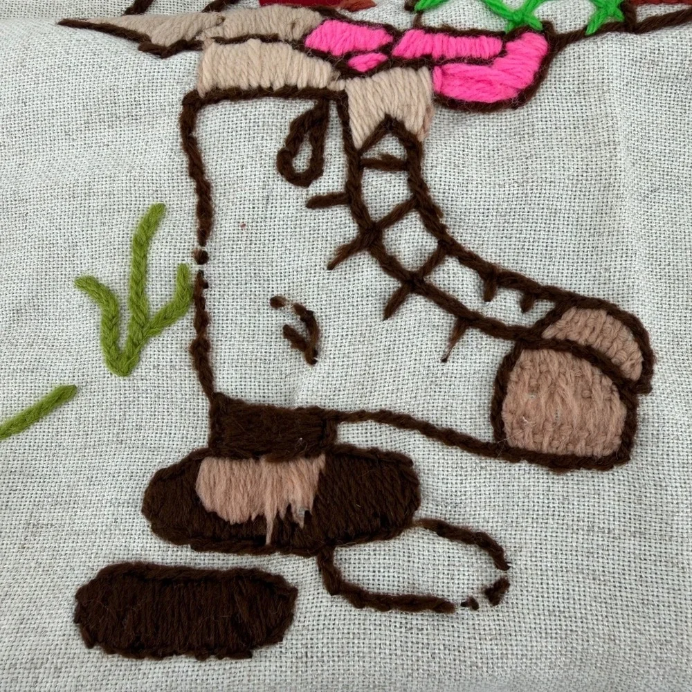 Vintage Holly Hobbie Embroidered Art Panel Wall‎ Hanging 1976 Signed